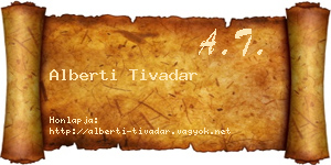 Alberti Tivadar névjegykártya